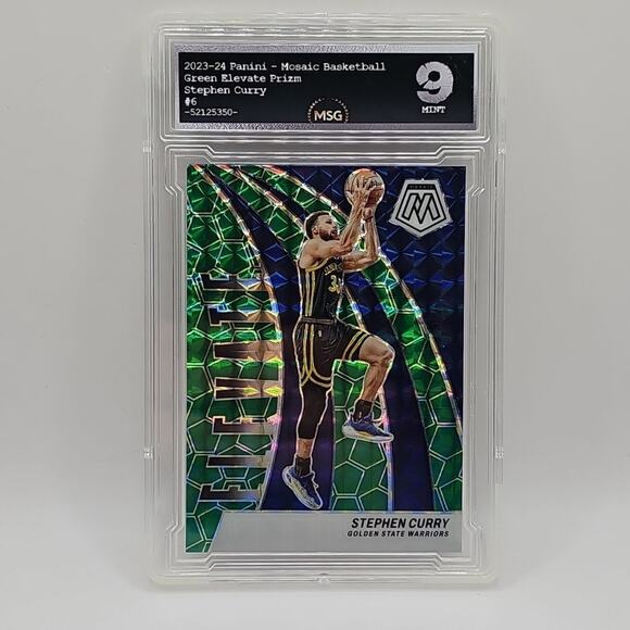 2023-24 Mosaic Basketball Green Mosaic Elevate Stephen Curry #6 Warriors Graded - Picture 1 of 2